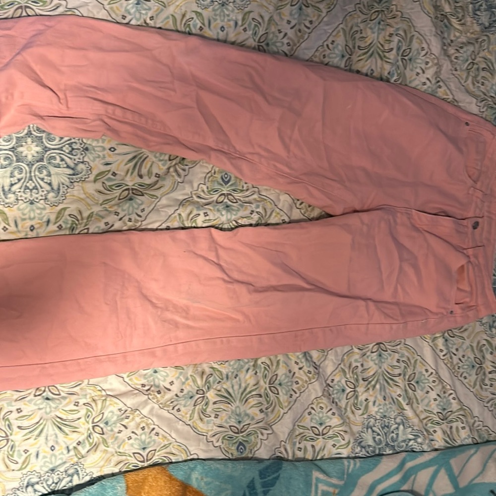 Pink denim boyfriend jeans